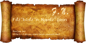 Fábián Napóleon névjegykártya