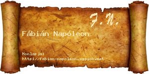 Fábián Napóleon névjegykártya